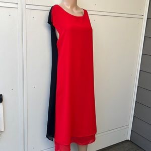 Chiffon black and red dress size medium